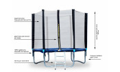 Батут 8 футов с защитной сеткой и лестницей 3 ноги