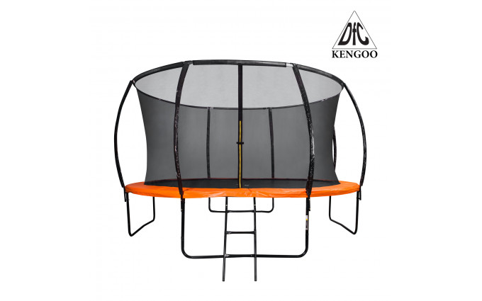 Батут DFC KENGOO 12 футов (366 см) внутр.сетка, лестница, оранж/черн (2 кор)