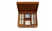 Набор покерный: 500 фишек, две колоды карт и кости в ларце из мореного дуба (Светлый)