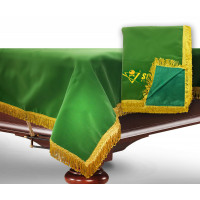 Чехол для б/стола 9-3 (зеленый с зеленой бахромой, с логотипом)