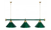 Лампа STARTBILLIARDS 3 пл. (плафоны зеленые матовые,штанга золотая,фурнитура золото,2)