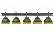 Лампа Президент Сильвер 5пл. ясень (Экс.2,бархат зеленый,бахрома желтая,фурнитура золото)