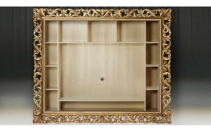 !Модуль для книг и TV 1834 х1534 (Мореный дуб)