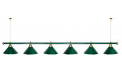 Лампа STARTBILLIARDS 6 пл. (плафоны зеленые,штанга бронза,фурнитура хром,2)