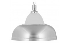 Лампа на один плафон «Crown» (серебристая чашка, серебристый плафон D38см)