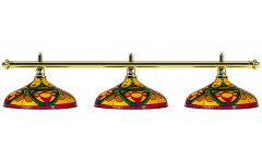 Лампа на три плафона "Colorful" (золотистая штанга, цветной плафон D44см)