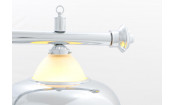 Лампа на три плафона «Crown» (серебристая штанга, серебристый плафон D38см)