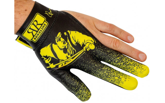 Перчатка для игры в бильярд на левую руку черно-желтая, Renzline — Renzo Longoni Player